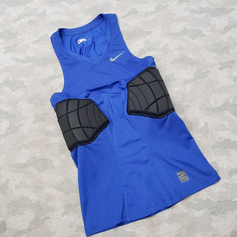 Nike Pro Tank Shirt Men Small Blue Padded Football Compression Sleeveless - Picture 2 of 12